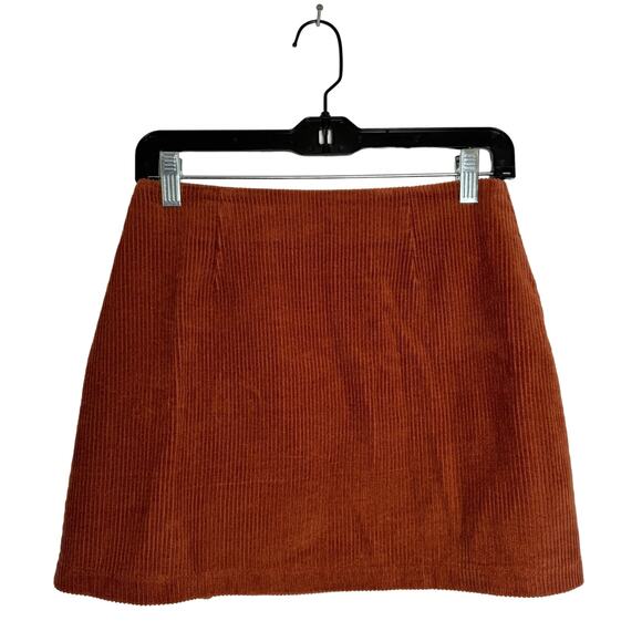 Lulu’s Corduroy Mini Skirt Women Sz XS Brown Autumn Academia Schoolgirl Preppy - Picture 2 of 8